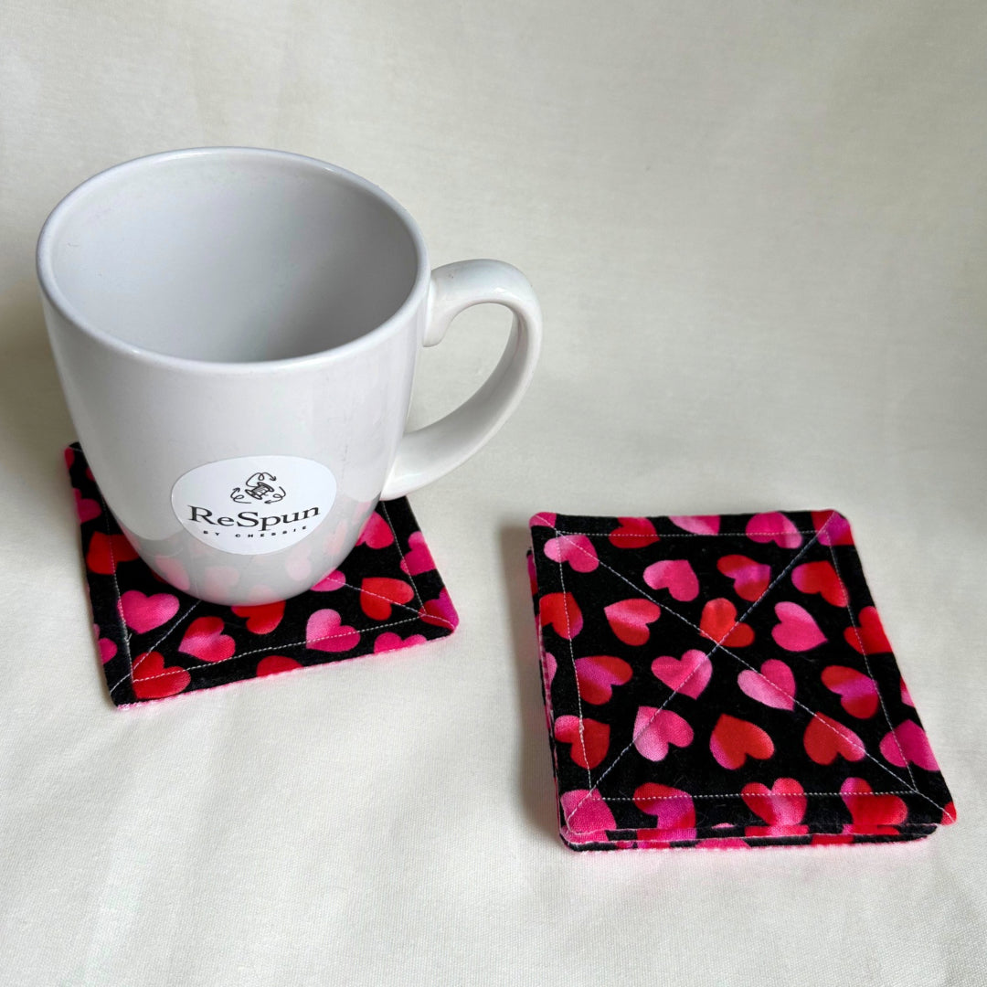Upcycled Mug Rug Coasters Set