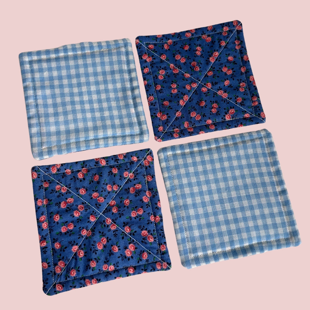 Upcycled Mug Rug Coasters Set