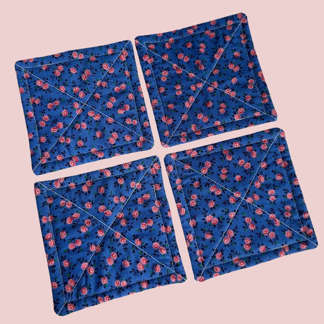 Upcycled Mug Rug Coasters Set