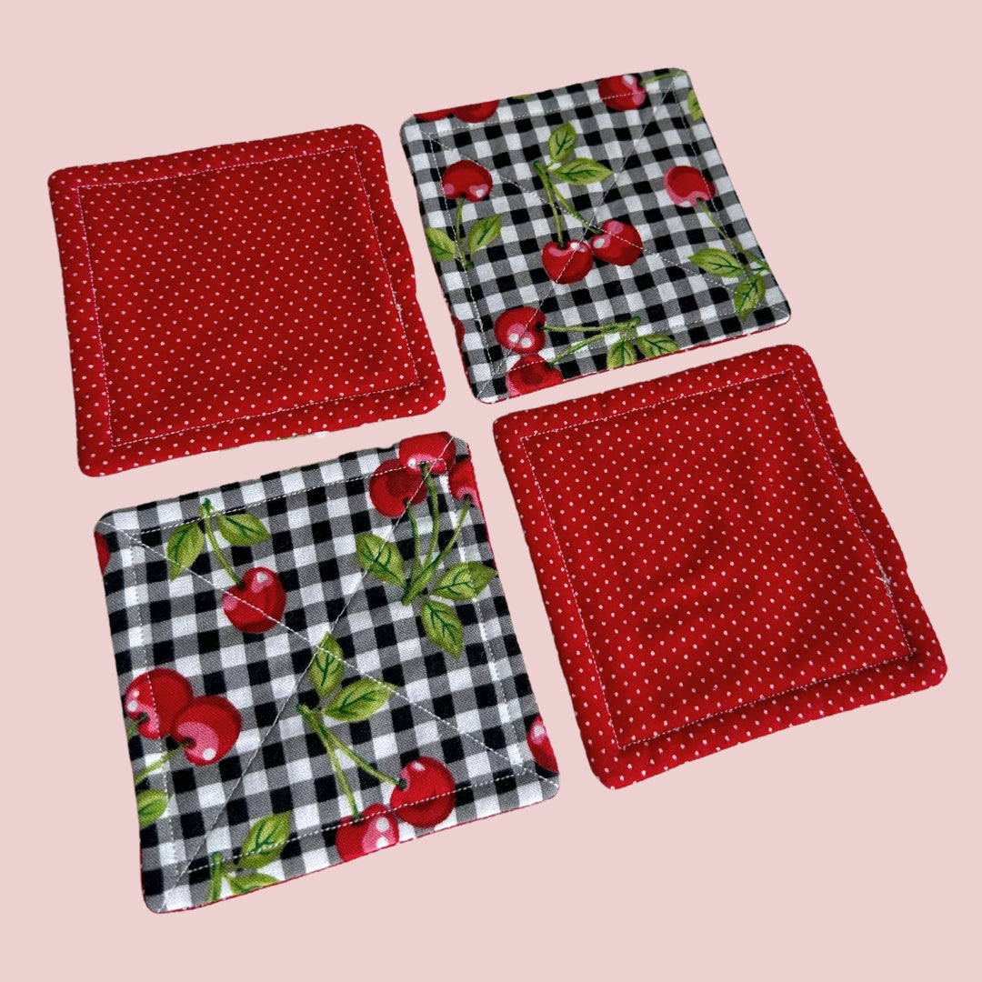 Upcycled Mug Rug Coasters Set
