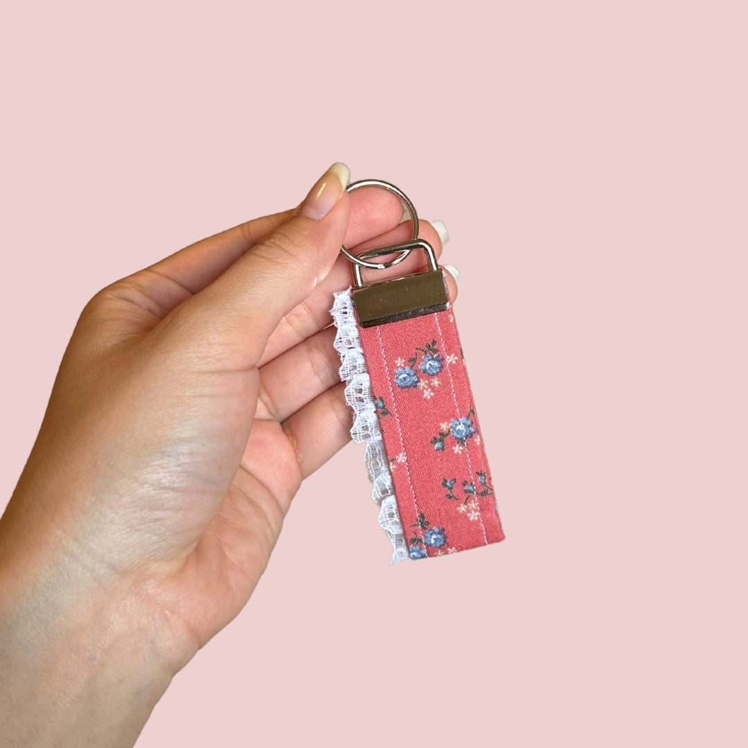 Coral Floral Mini Keychain