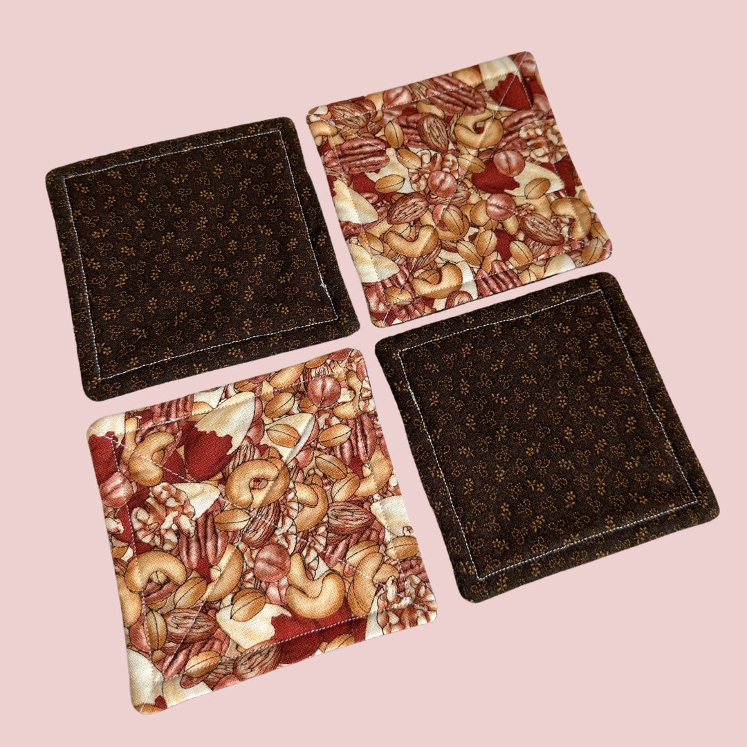 Upcycled Mug Rug Coasters Set