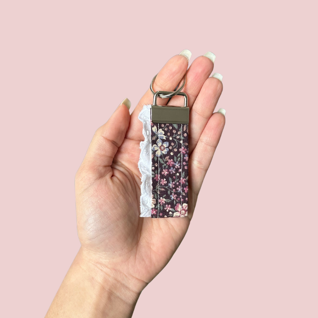 Purple Floral Mini Keychain