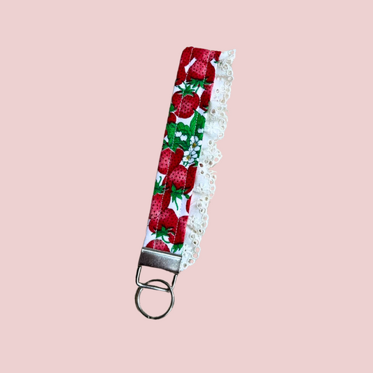 Strawberry Lace Wristlet Keychain