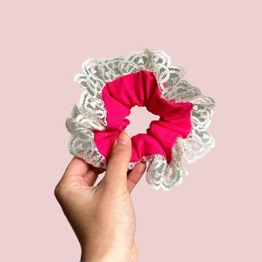 Lace Trim Scrunchies