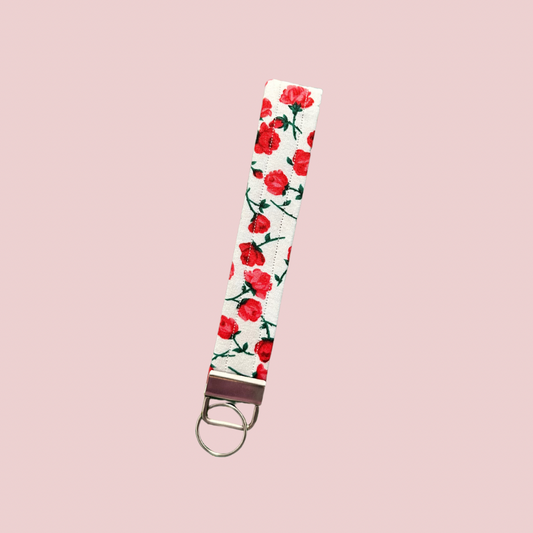 Red Roses Wristlet Keychain