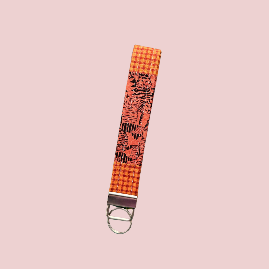 Orange Tabby Cat Wristlet Keychain