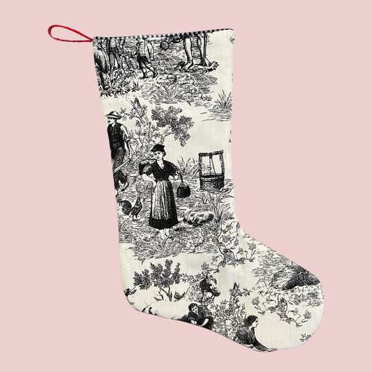 Black & White Toile Stocking