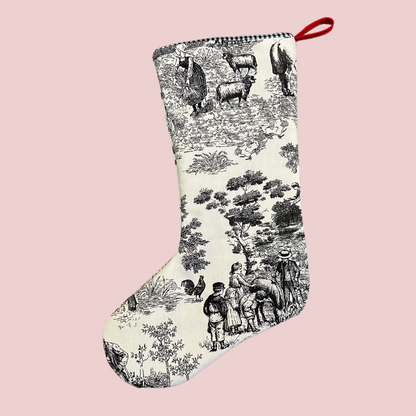 Black & White Toile Stocking