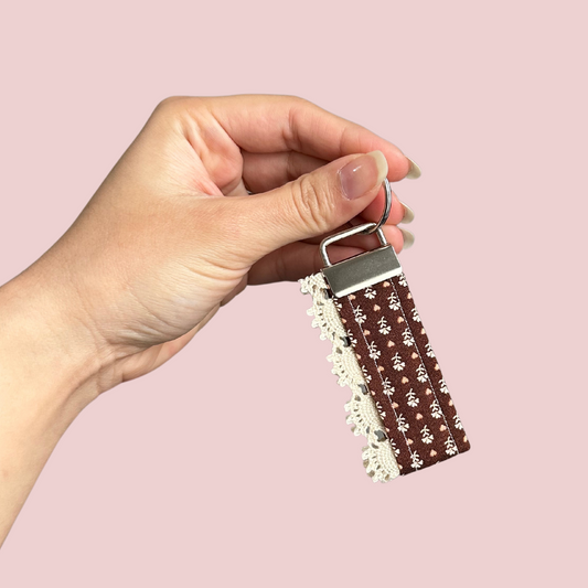 Cute Brown Lace Mini Keychain