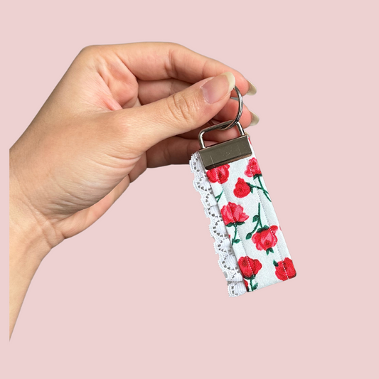 Red Roses Lace Mini Keychain