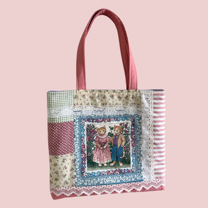 Smitten Kitten Patchwork Tote Bag