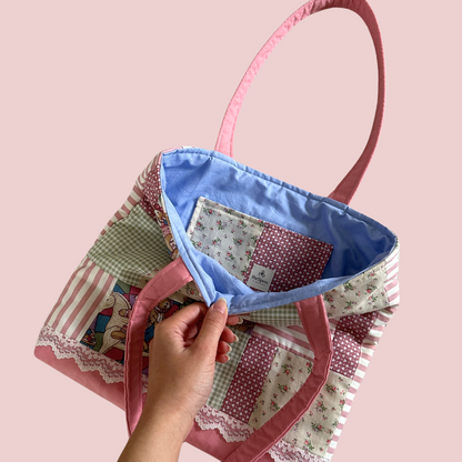 Smitten Kitten Patchwork Tote Bag